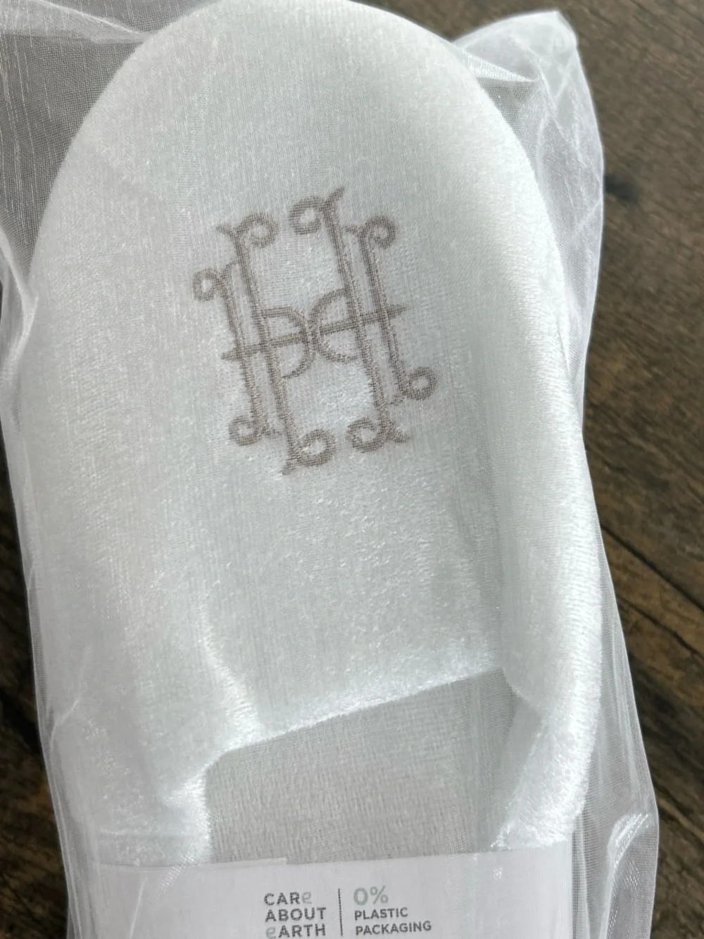 MONACO luxury hotel Monogram Embroidered White Spa Slippers